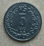 Uruguay, 5 nuevo pesos 1989, Ophalen of Verzenden, Zuid-Amerika, Losse munt