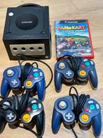 GameCube + Mario Kart Double Dash + 4 originele Controllers, Spelcomputers en Games, Zwart, Ophalen of Verzenden, Met 3 controllers of meer