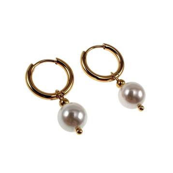 14x 2mm Oorringen Dames Verguld RVS Oorbellen Wite Schelp beschikbaar voor biedingen