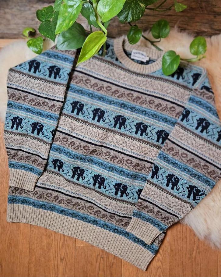 Vintage shetland wollen trui 80s noors norway ijslandse, Kleding | Heren, Truien en Vesten, Zo goed als nieuw, Maat 56/58 (XL)