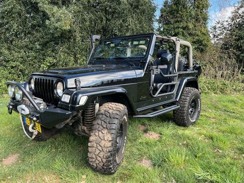 Een perfecte Jeep Wrangler 4.0 I AUT 2004 Zwart, Auto's, Jeep, Particulier, Wrangler, 4x4, ABS, Airconditioning, Bluetooth, Cruise Control