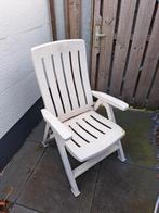 Witte tuinstoel, Ophalen, Gebruikt, Kunststof, Inklapbaar