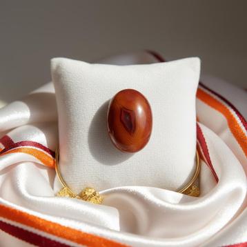 Sulemani Agaat Cabochon - Oranje-Rood, Khorasan beschikbaar voor biedingen