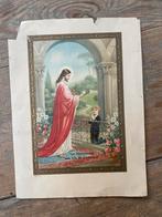 Oude Religieuze Prent - Eerste Communie, Antiek en Kunst, Ophalen of Verzenden