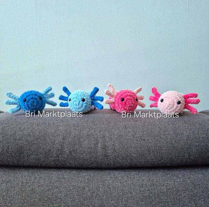 Gehaakte axolotl, Mexicaanse salamander, amfibie, decoratie, Hobby en Vrije tijd, Breien en Haken, Nieuw, Haken, Ophalen of Verzenden