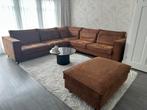 Hoekbank Zitmaxx hoek bank cognac microleer / microleder, Huis en Inrichting, Ophalen, Gebruikt, 100 tot 125 cm, Hoekbank