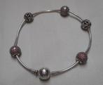 Zilveren Pandora armband met 5 bedel stoppers nr.1549, Verzenden, Zo goed als nieuw, Met bedels of kralen, Zilver