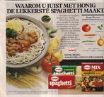Retro reclame 1983 Honig Koog aan de Zaan spaghettimix, Verzamelen, Retro, Overige typen, Ophalen of Verzenden