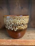 Vintage bloempot ,vlammenglazuur,diameter 18 cm, Antiek en Kunst, Ophalen of Verzenden