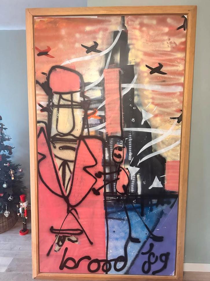 Herman Brood - In the City - Uniek Schilderij, Antiek en Kunst, Kunst | Schilderijen | Modern, Ophalen