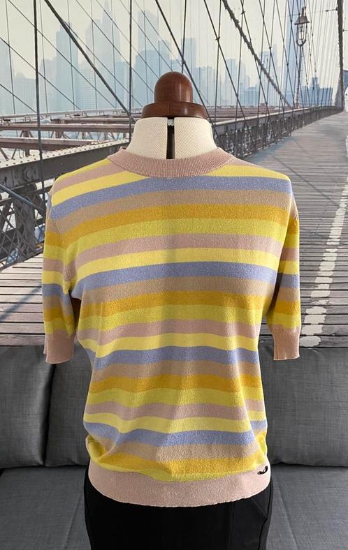 NÜMPH fijn gebreid retro 60s truitje in pastelkleuren-XL, Kleding | Dames, Tops, Zo goed als nieuw, Maat 46/48 (XL) of groter