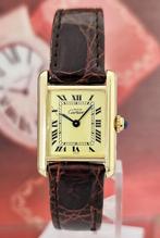 Cartier Tank compleet met doos en documenten, Overige materialen, Leer, Polshorloge, Zo goed als nieuw