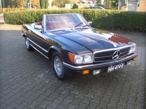 MERCEDES 450 SL  ZWART METALLIC BORDEAU ROOD LEDER, Auto's, Mercedes-Benz, Bedrijf, SL, ABS, Airconditioning, Centrale vergrendeling