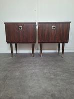Vintage Palissander Nachtkastjes - Jaren 60, Ophalen, Gebruikt, Minder dan 45 cm