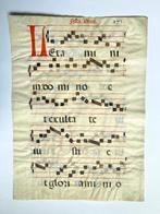 Gregoriaans muziekblad, tweezijdig blad uit antifonarium, Ophalen