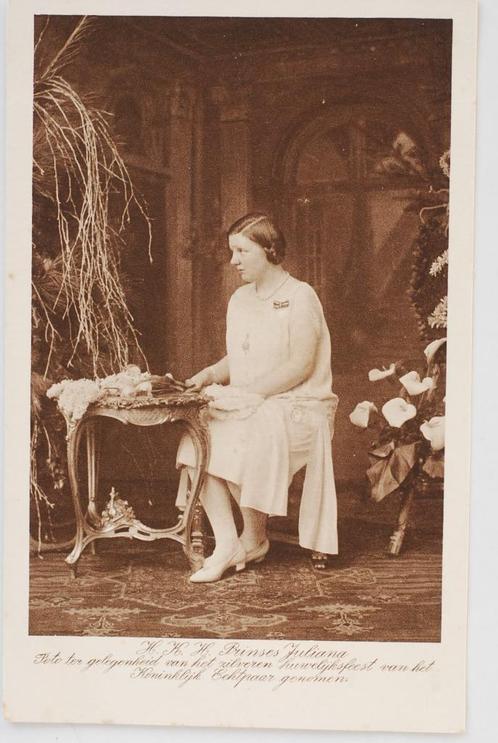 Prinses Juliana - Zilveren huwelijksfeest Wilhelmina (1926), Verzamelen, Koninklijk Huis en Royalty, Zo goed als nieuw, Kaart, Foto of Prent