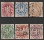 Pruissen, 1861/67, Adelaar in 8-hoek, gestempeld, 6 verschil, Verzenden, Overige periodes, Gestempeld