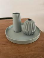 Mintgroen vaasje, kan en plateau, Huis en Inrichting, Woonaccessoires | Vazen, Ophalen, Overige materialen, Zo goed als nieuw