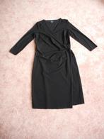 Mooie zwarte travelstof jurkje Japan TKY mt M, Maat 38/40 (M), Leidsevaartweg 1, 2106 NA Heemstede NL, Zwart, Ophalen of Verzenden