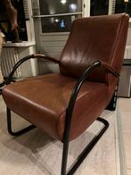 Lederen fauteuil in cognac kleur, Huis en Inrichting, Fauteuils, Ophalen, Minder dan 75 cm, Leer, Zo goed als nieuw