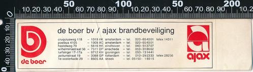 Sticker: De Boer - Ajax Brandbeveiliging, Verzamelen, Stickers, Zo goed als nieuw, Bedrijf of Vereniging, Verzenden