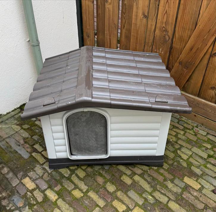 Ferplast Dogvilla 90 Grijs&Bruin-Hondenhok-B88 x D72 x H65cm, Dieren en Toebehoren, Hondenhokken, Zo goed als nieuw, Hondenhok