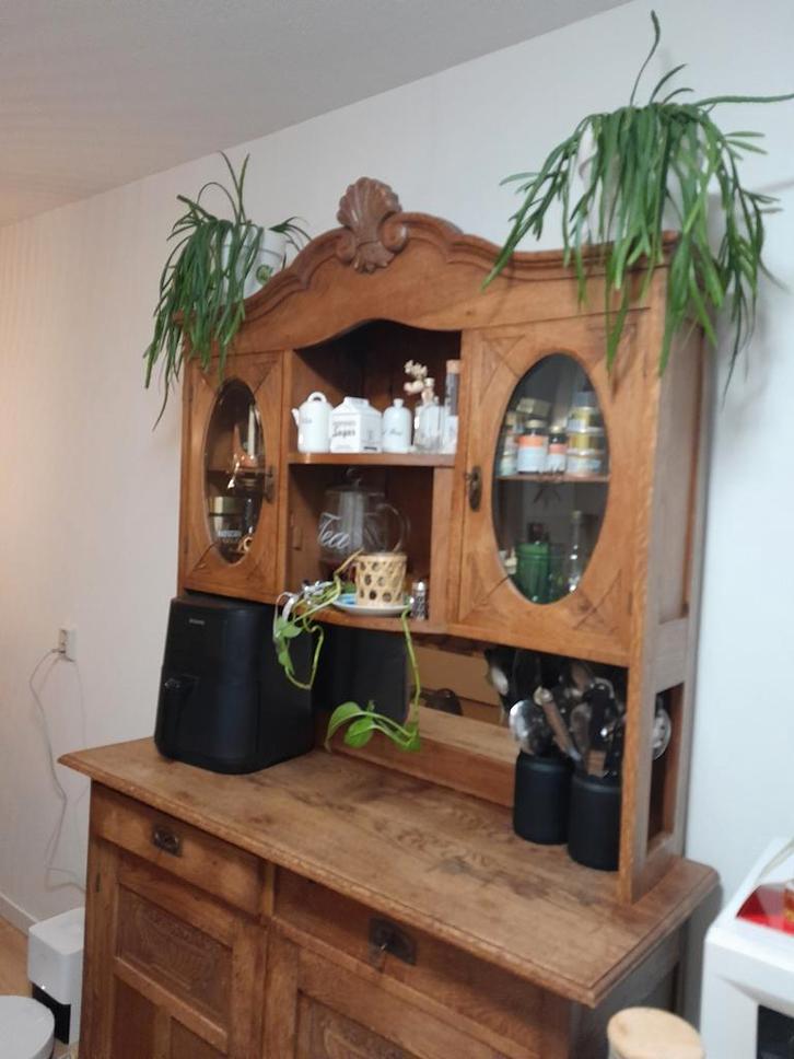 Antieke buffetkast met glazen deuren, Antiek en Kunst, Antiek | Meubels | Kasten, Ophalen