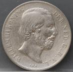Zilveren 1 gulden 1864 Willem 3, Postzegels en Munten, Munten | Nederland, Zilver, 1 gulden, Koning Willem III, Losse munt