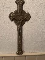 Antiek metalen kruisbeeld, Antiek en Kunst, Ophalen of Verzenden