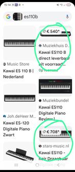 DigitalepianoES110B Kawai NIEUW€725 ALLEEN TOESTEL NU€250, Zwart, Digitaal, Ophalen of Verzenden, Zo goed als nieuw