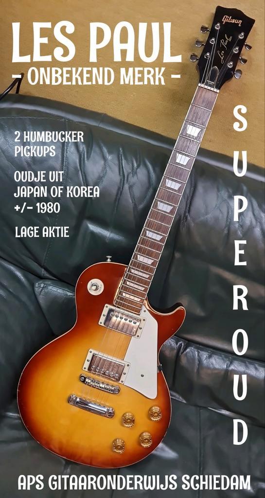 STOKOUDE LES PAUL E.GUITAR - MERK ONBEKEND, Muziek en Instrumenten, Snaarinstrumenten | Gitaren | Elektrisch, Gebruikt, Solid body