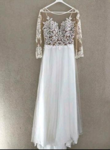 Sale Tres Chic trouwjurk kant tule mouwen maat 36 38  beschikbaar voor biedingen