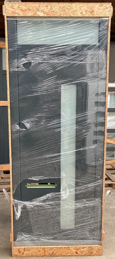 Aluminium voordeur met bovenlicht 92 x 248 cm Rechts 7016, Doe-het-zelf en Verbouw, Deuren en Horren, Nieuw, Buitendeur, 215 cm of meer