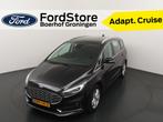 Ford S-Max 2.5 HYBRID Titanium 7p. 190pk | Adaptieve Cruise, Auto's, Ford, Stof, Gebruikt, 7 stoelen, Zwart