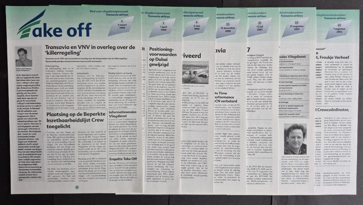 7 nummers van Transavia Take off (N198), Verzamelen, Luchtvaart en Vliegtuigspotten, Gebruikt, Boek of Tijdschrift, Ophalen of Verzenden