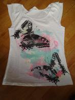 zomers shirtje met vlinder en glitters mt 146/152 als nieuw, Kinderen en Baby's, Kinderkleding | Maat 152, Ophalen of Verzenden