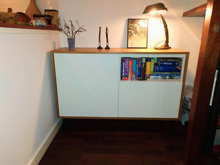 Dressoir kast Ikea Besta custom made ombouw teak fineer, Huis en Inrichting, Kasten | Dressoirs, Zo goed als nieuw, 150 tot 200 cm
