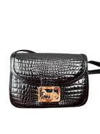 Classic Box Céline Vintage Black Crocodile Skin, Ophalen of Verzenden, Zo goed als nieuw, Zwart, Handtas