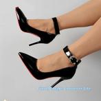 S55 grote maat zwart lak pump met brede enkelriempjes,, Kleding | Dames, Schoenen, Ophalen of Verzenden, Nieuw, Zwart, Schoenen met hoge hakken