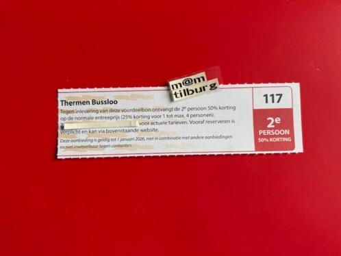 Bon 117 Thermen Bussloo korting voor 1 tot max 4 pers., Tickets en Kaartjes, Kortingen en Cadeaubonnen, Drie personen of meer