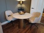 Tafel wit marmer met brons voet 100cm h. / 77 cm hoog, Ophalen, Overige materialen, O, 50 tot 100 cm