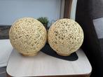 2 Rotan Bol Lampen, Ophalen of Verzenden, Zo goed als nieuw, Hout, Minder dan 50 cm