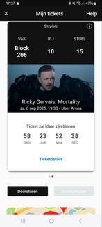 2x tickets Ricky Gervais Mortality in Berlin, Tickets en Kaartjes, Twee personen, September