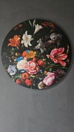 Wandcirkel Bloemenstilleven Print, Huis en Inrichting, Woonaccessoires | Schilderijen, Tekeningen en Foto's, 50 tot 75 cm, Ophalen of Verzenden