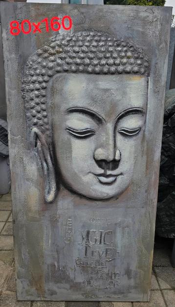 Budha (shiva) schilderij op canvas met reliëf - groot 80x160 beschikbaar voor biedingen