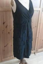 Romantische jurk veel ruches, Maat 38/40 (M), Zwart, Ophalen of Verzenden, Zo goed als nieuw