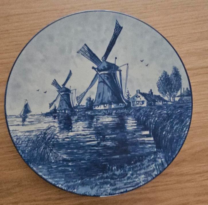 Delftsblauwe wandbord met molens, Antiek en Kunst, Antiek | Wandborden en Tegels, Ophalen of Verzenden