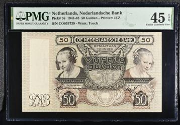 Prachtig biljet 50 gulden Oestereetster uit WOII, 1941 | PMG beschikbaar voor biedingen