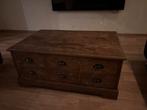 Houten salontafel met lades, Gebruikt, 100 tot 150 cm, Teakhout, Ophalen of Verzenden