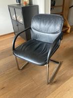 4 kalfsleren stoelen, Huis en Inrichting, Stoelen, Ophalen of Verzenden, Zo goed als nieuw, Zwart, Vier